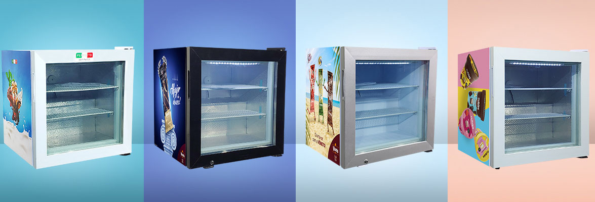 Customizable Stickers | NW-SD55 Commercial Mini Glass Door Counter Table Top Fridge And Freezer Price For Sale